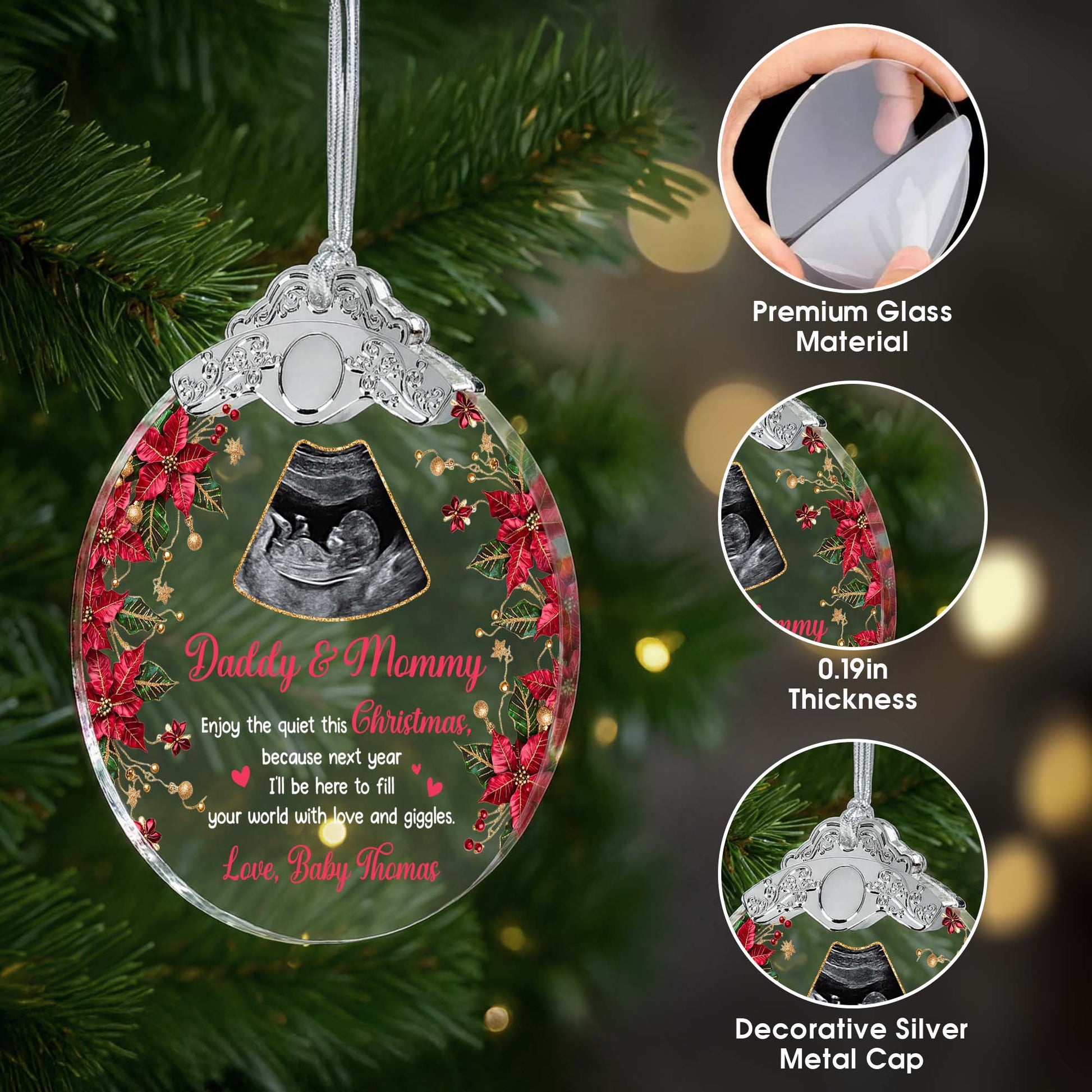 Enjoy The Quiet This Christmas, Love And Giggles Ultrasound Ornament