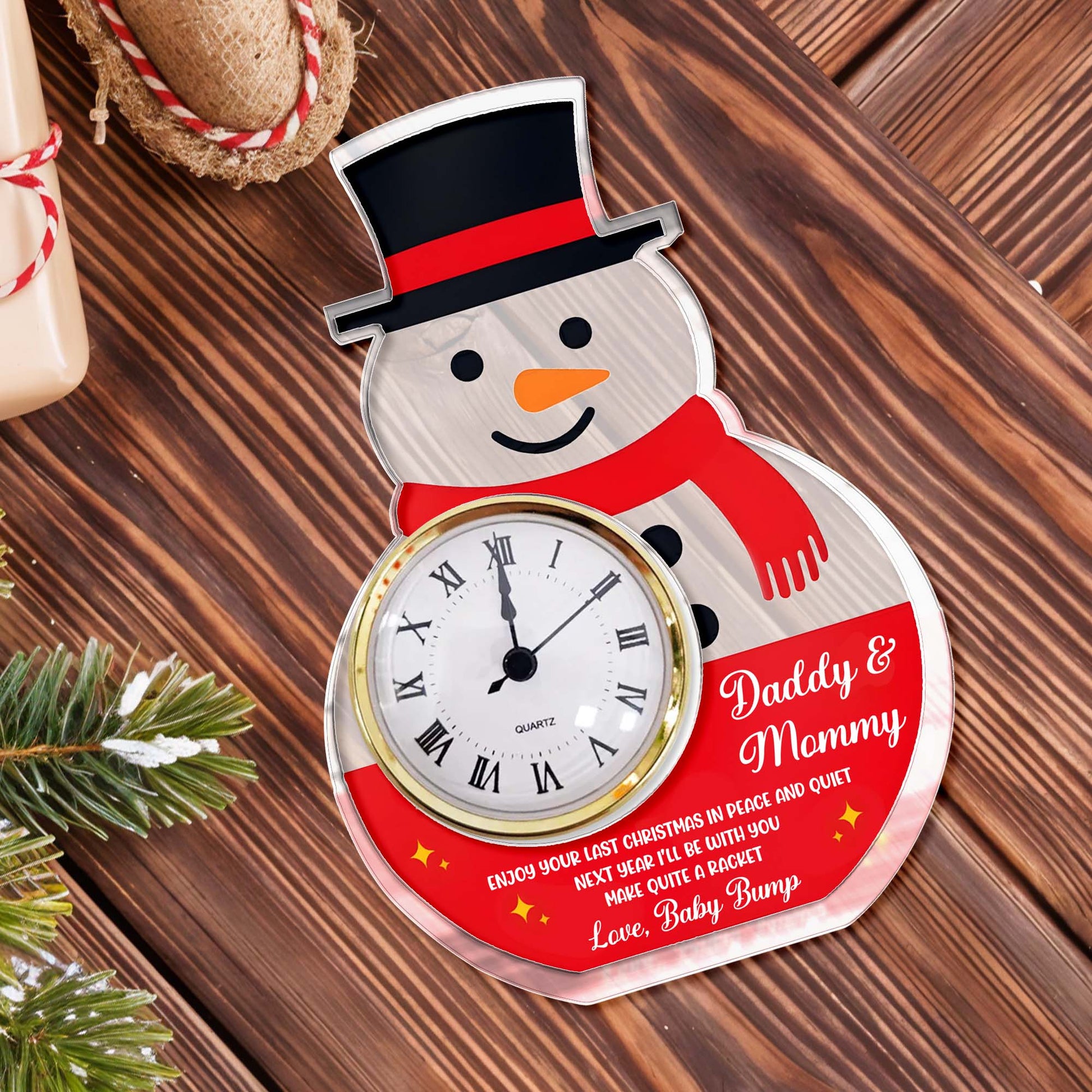 Enjoy Your Last Christmas In Peace And Quiet, Snowman Clock