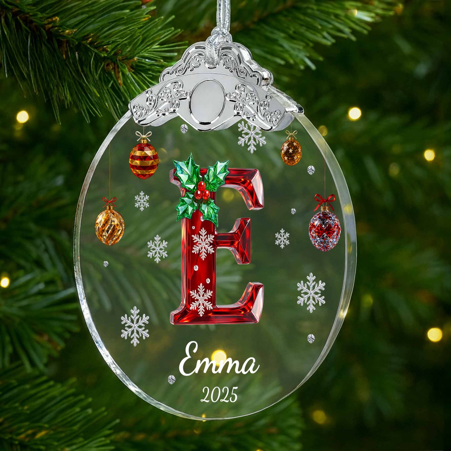 Celebrate Festive Season With Holly-Decorated Letter And Snowflakes