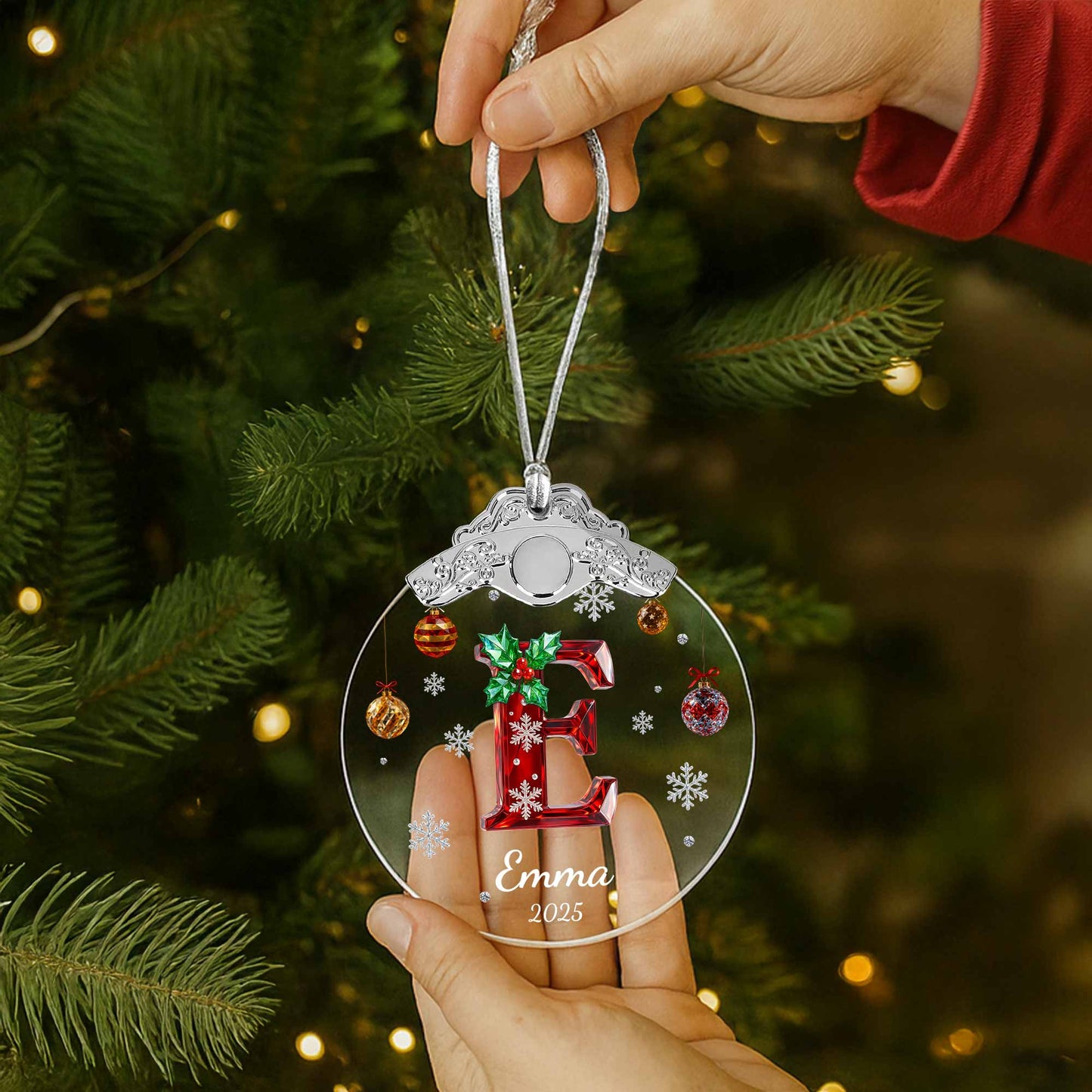 Celebrate Festive Season With Holly-Decorated Letter And Snowflakes