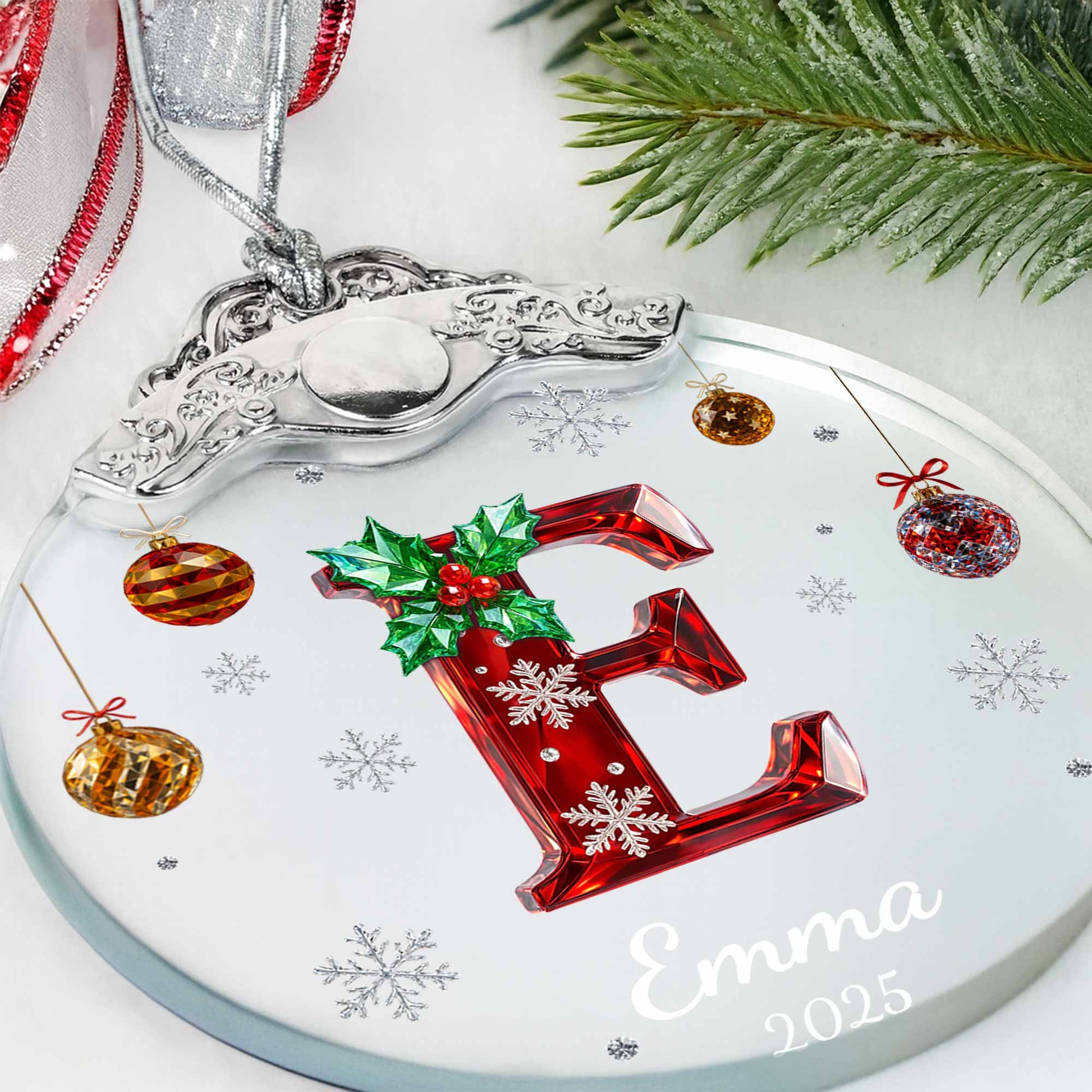 Celebrate Festive Season With Holly-Decorated Letter And Snowflakes