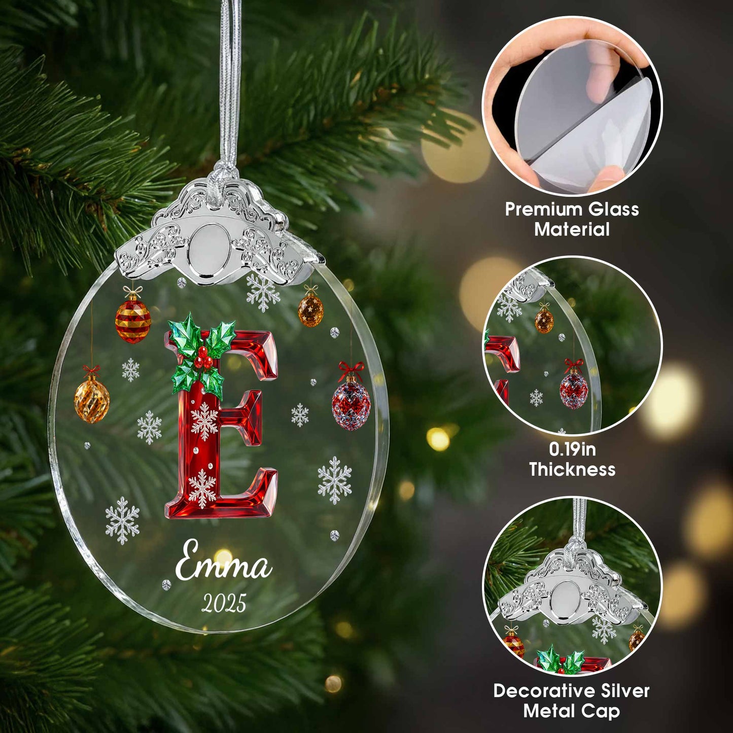Celebrate Festive Season With Holly-Decorated Letter And Snowflakes