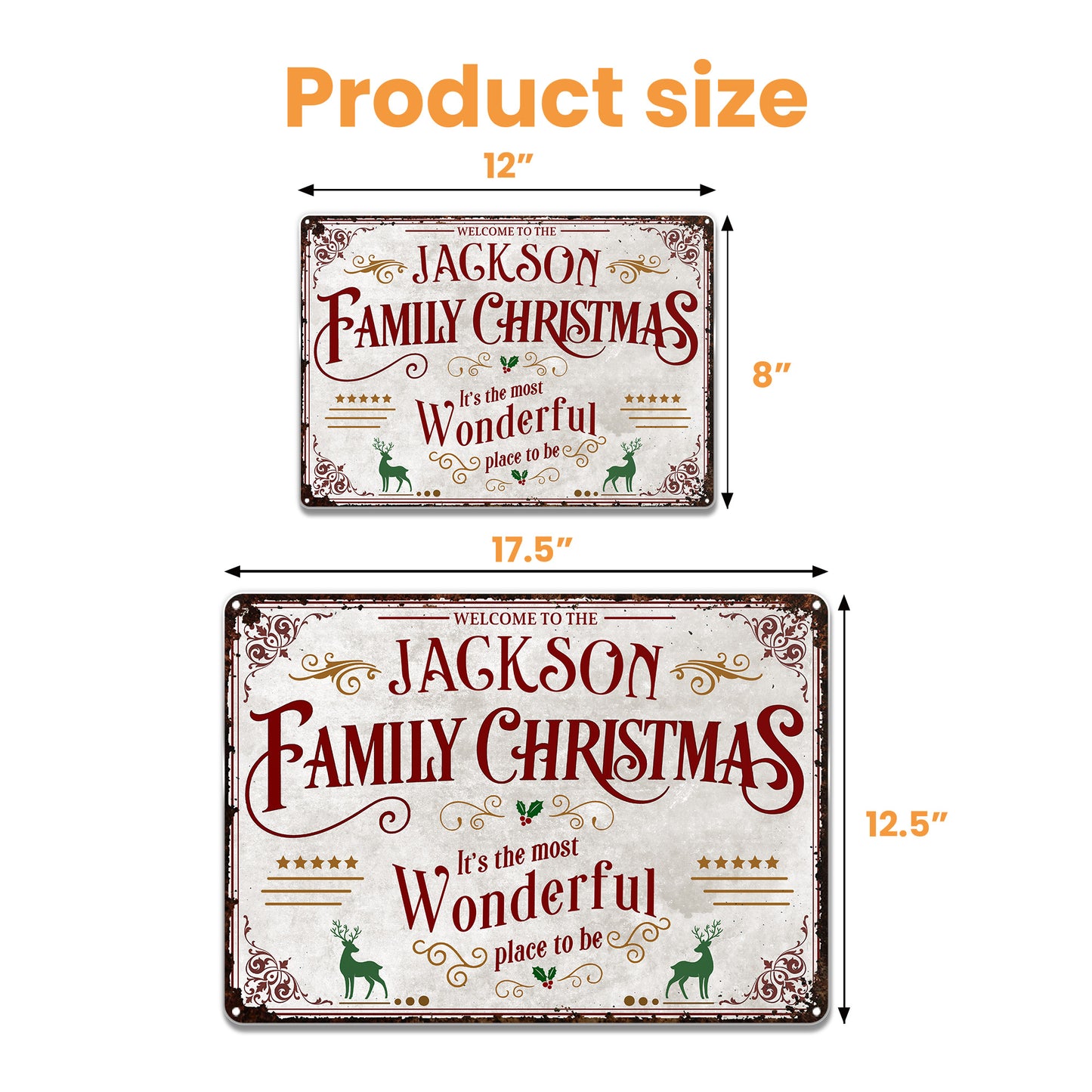 Welcome To The Family Christmas, Most Wonderful Place To Be - Personalized Metal Sign - XMAS010_MSIGN