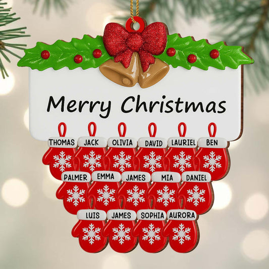 Merry Christmas Holly Leaves And Bow Design