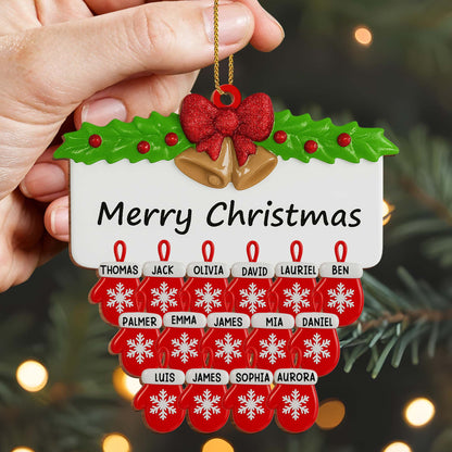 Merry Christmas Holly Leaves And Bow Design