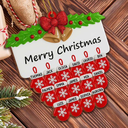 Merry Christmas Holly Leaves And Bow Design