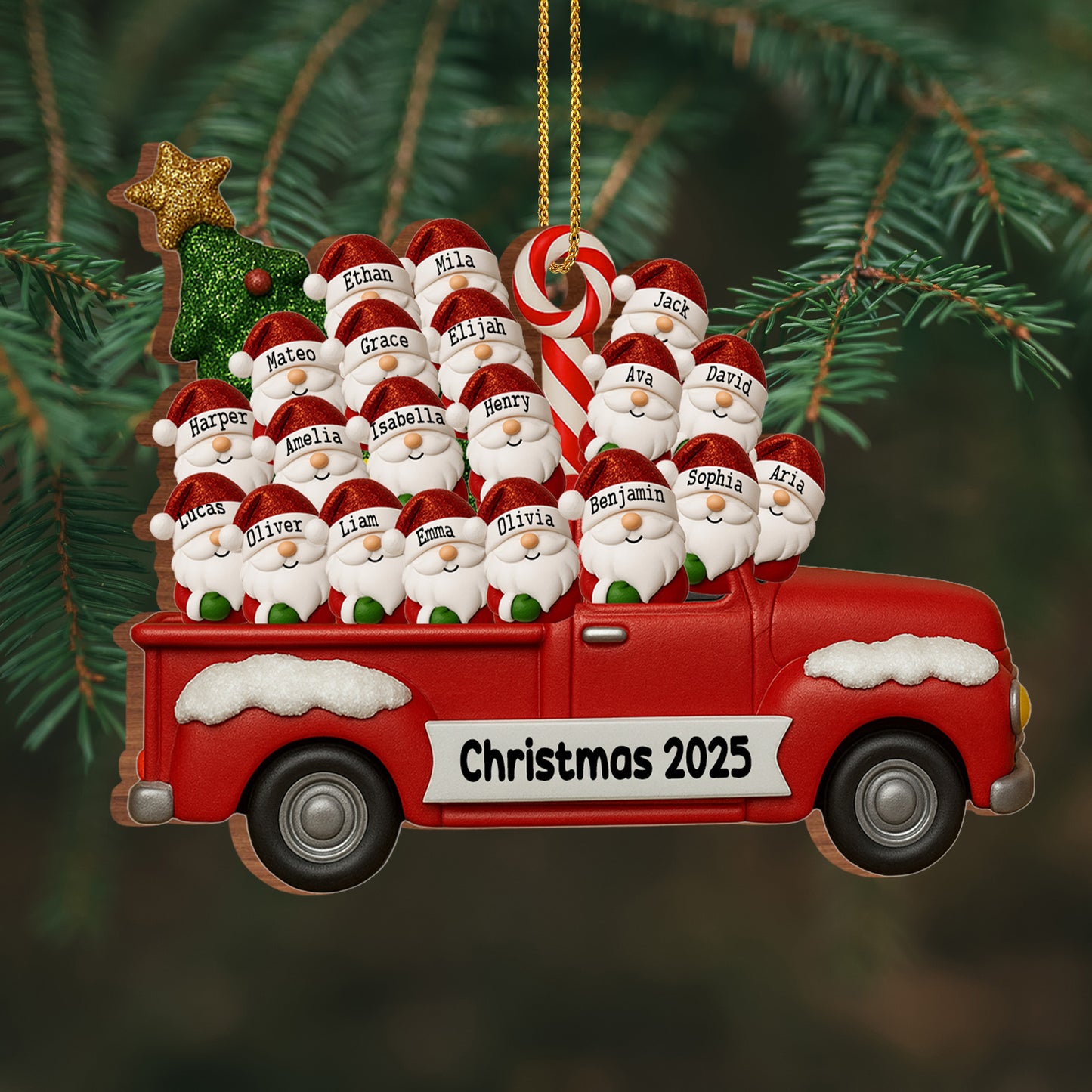 Celebrate Christmas With a Festive Red Truck and Santa Characters