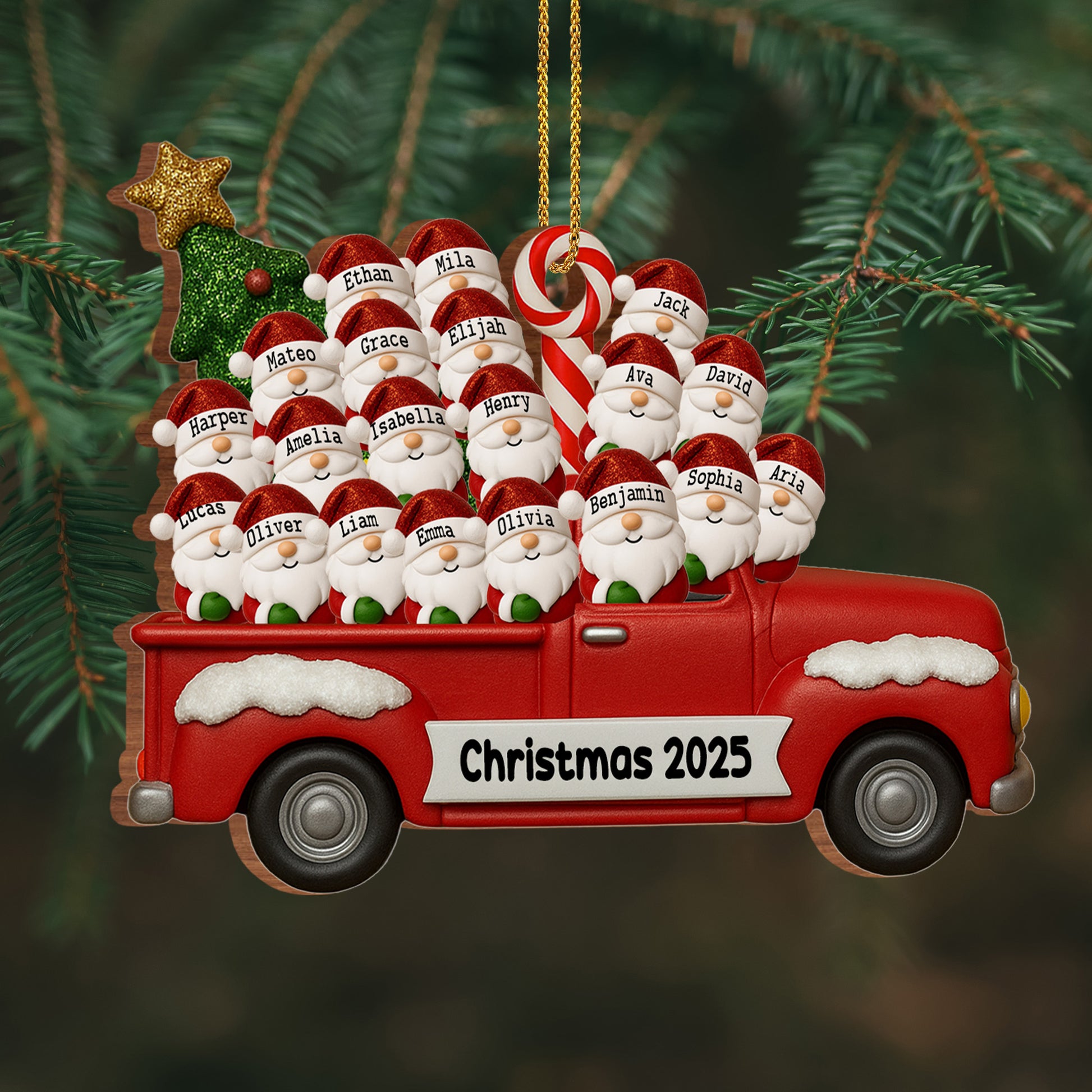 Celebrate Christmas With a Festive Red Truck and Santa Characters
