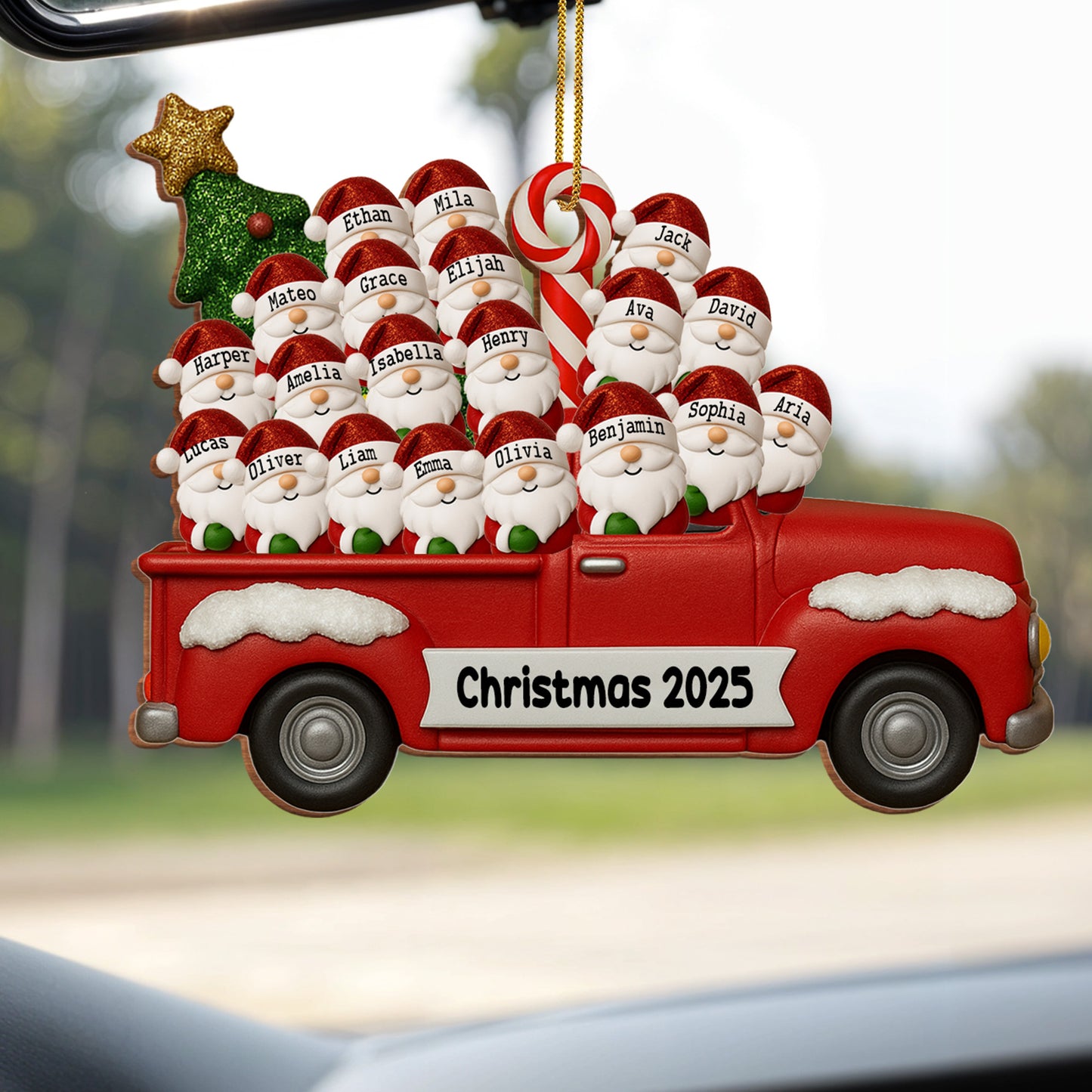 Celebrate Christmas With a Festive Red Truck and Santa Characters
