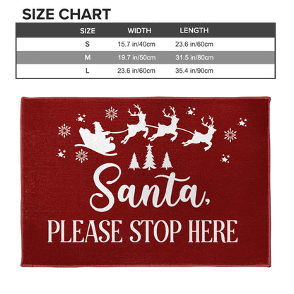 Santa Please Stop Here With Reindeer And Christmas Trees