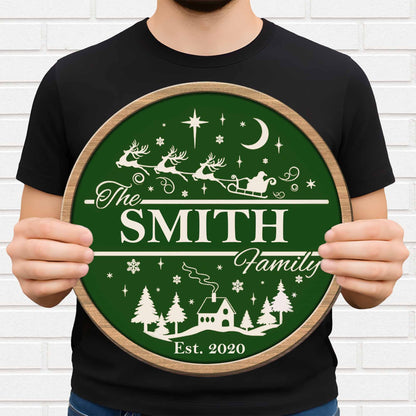 Celebrate Family Love With Santa's Sleigh and Reindeer Design