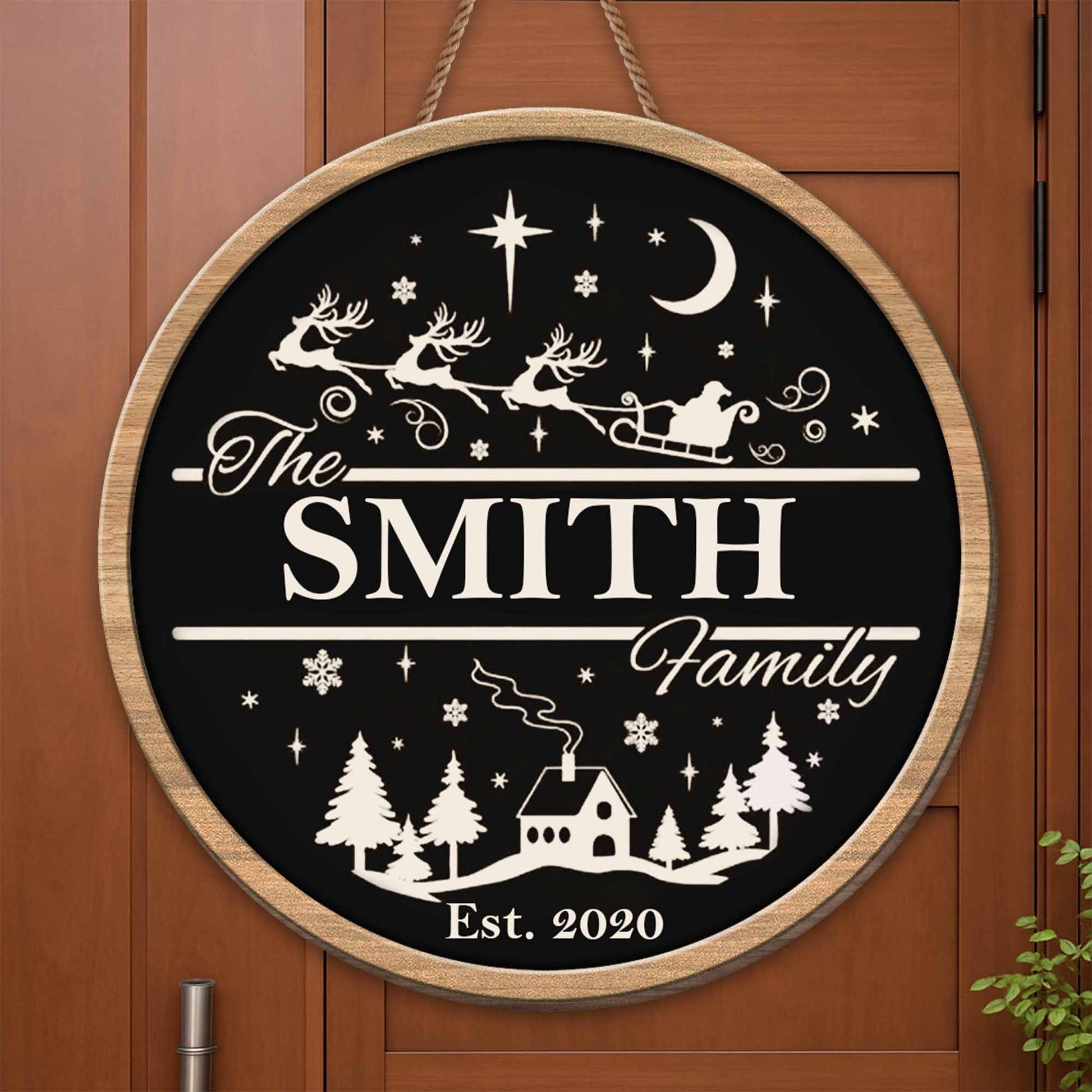 Celebrate Family Love With Santa's Sleigh and Reindeer Design