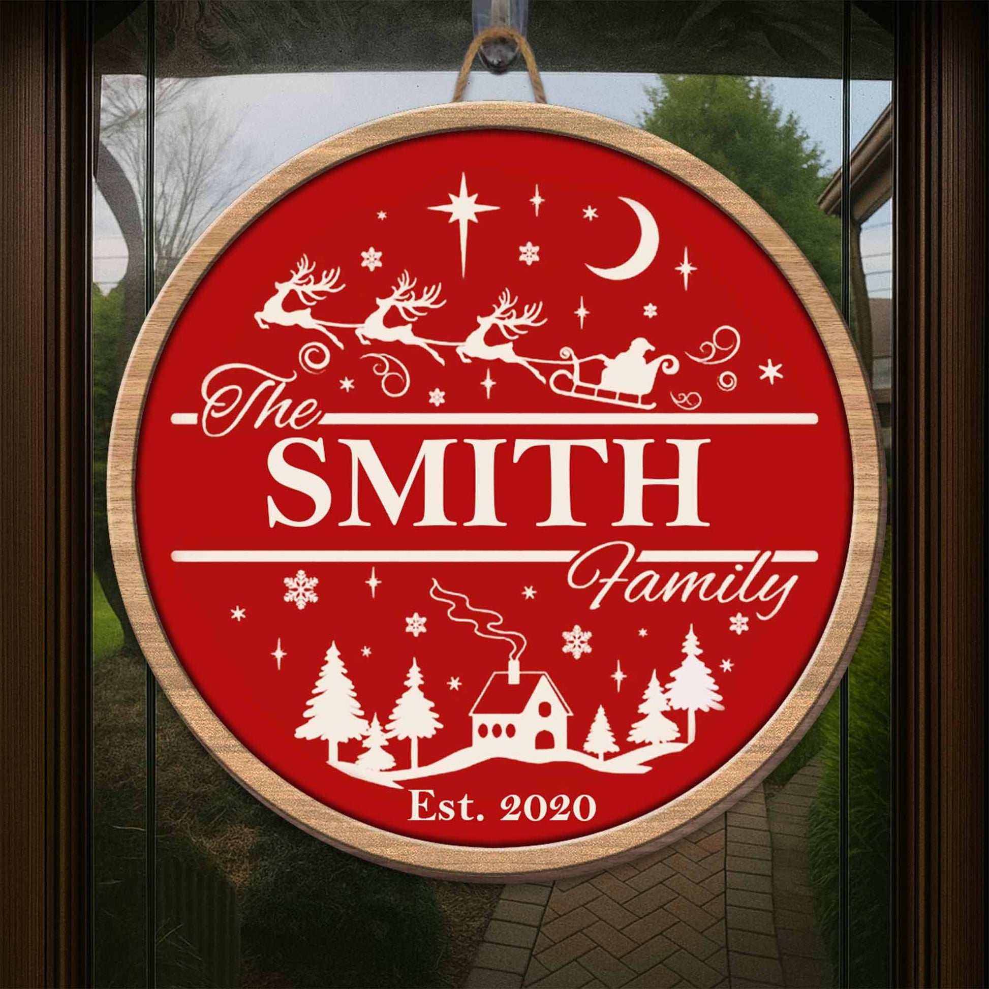 Celebrate Family Love With Santa's Sleigh and Reindeer Design