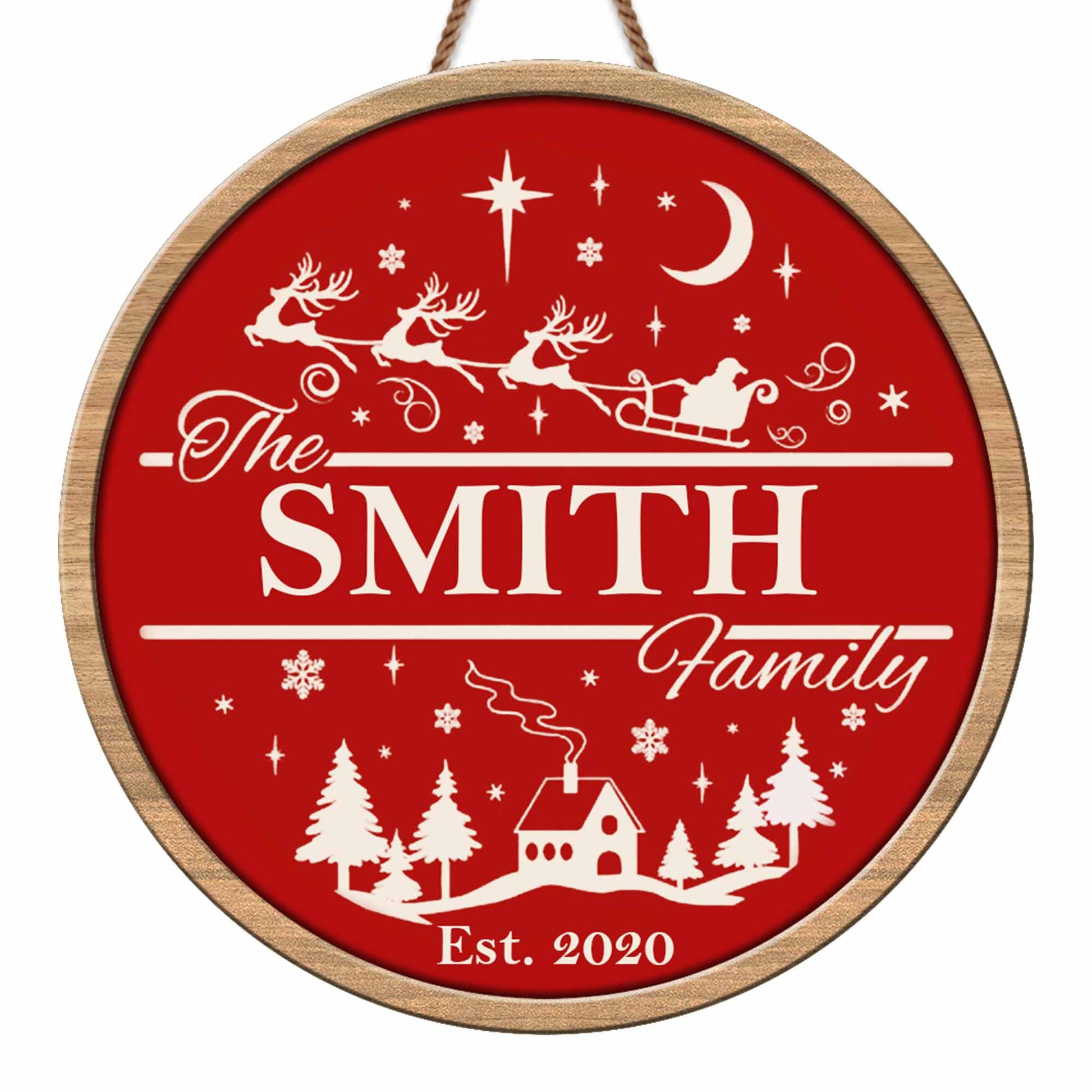 Celebrate Family Love With Santa's Sleigh and Reindeer Design