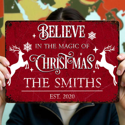 Believe In The Magic Of Christmas With Reindeer And Snowflakes