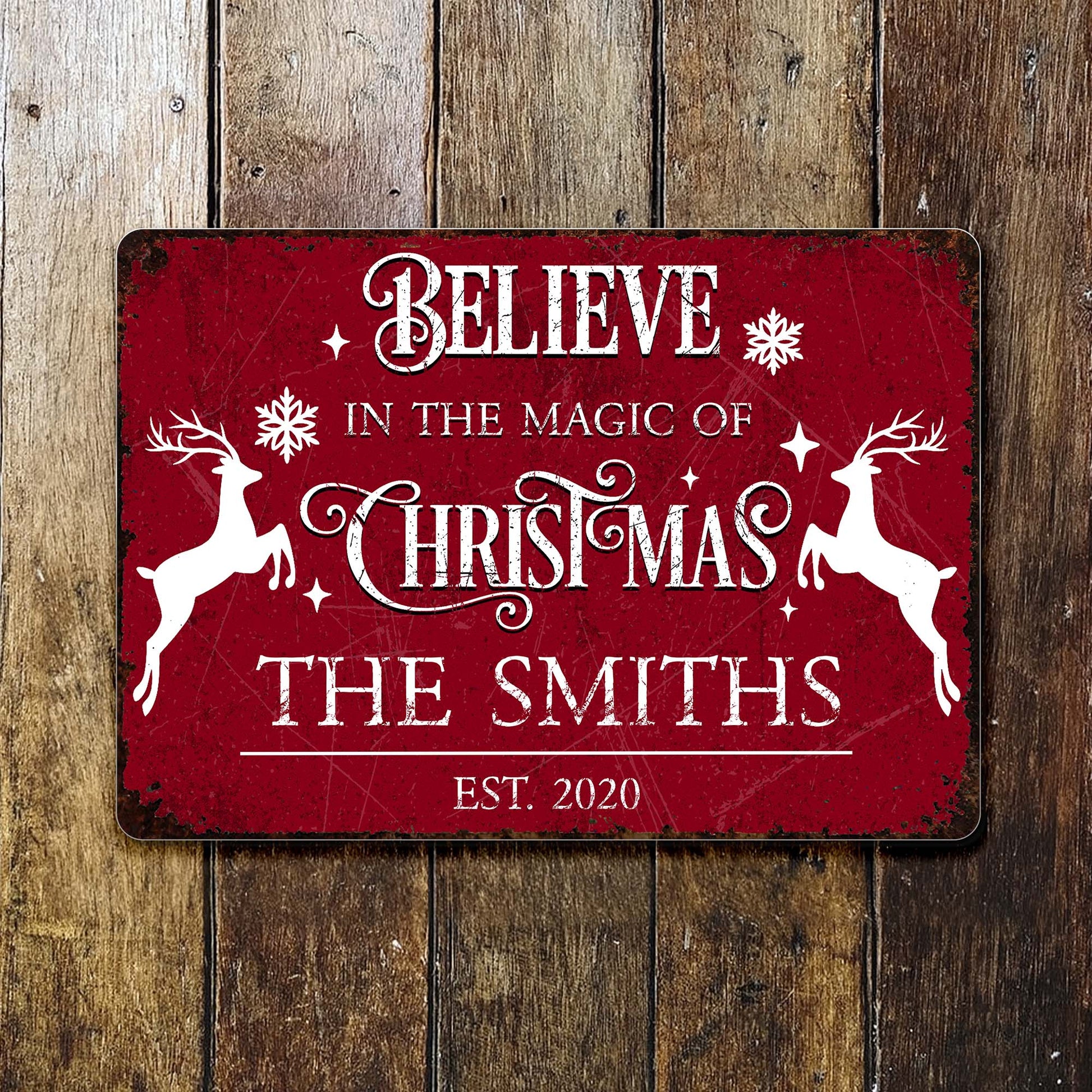 Believe In The Magic Of Christmas With Reindeer And Snowflakes