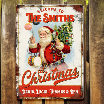 Welcome To The Smiths At Christmas With Santa Claus