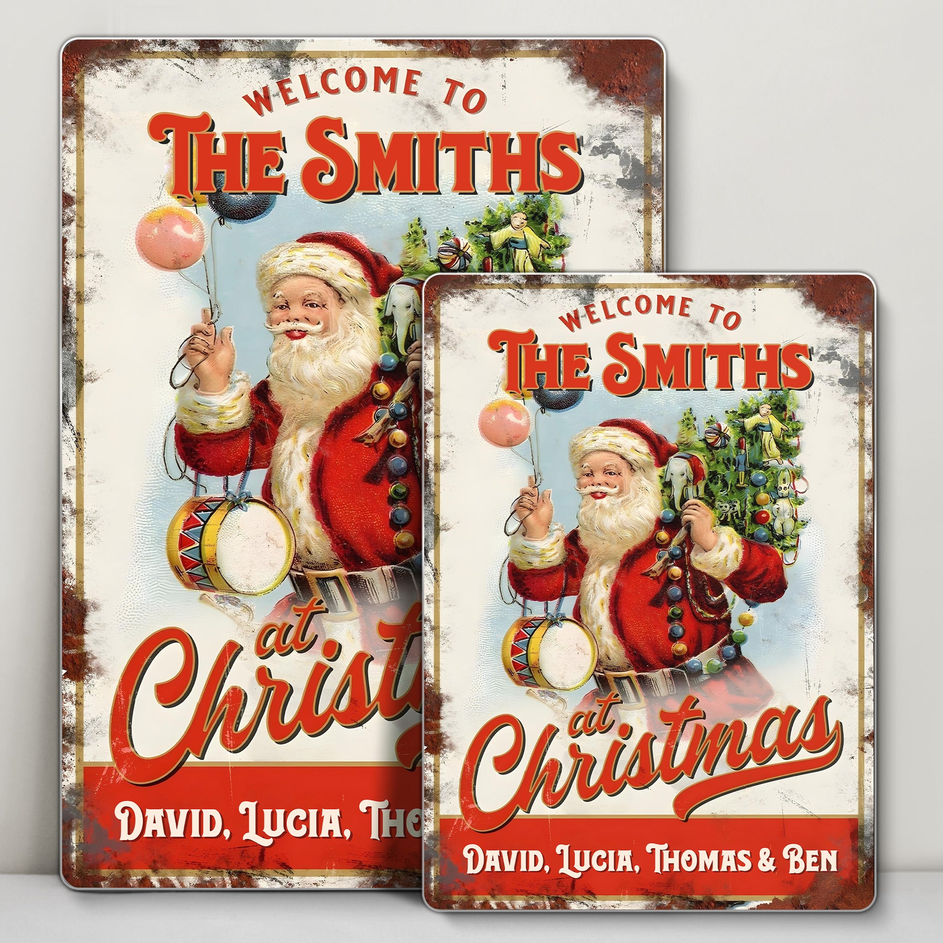 Welcome To The Smiths At Christmas With Santa Claus