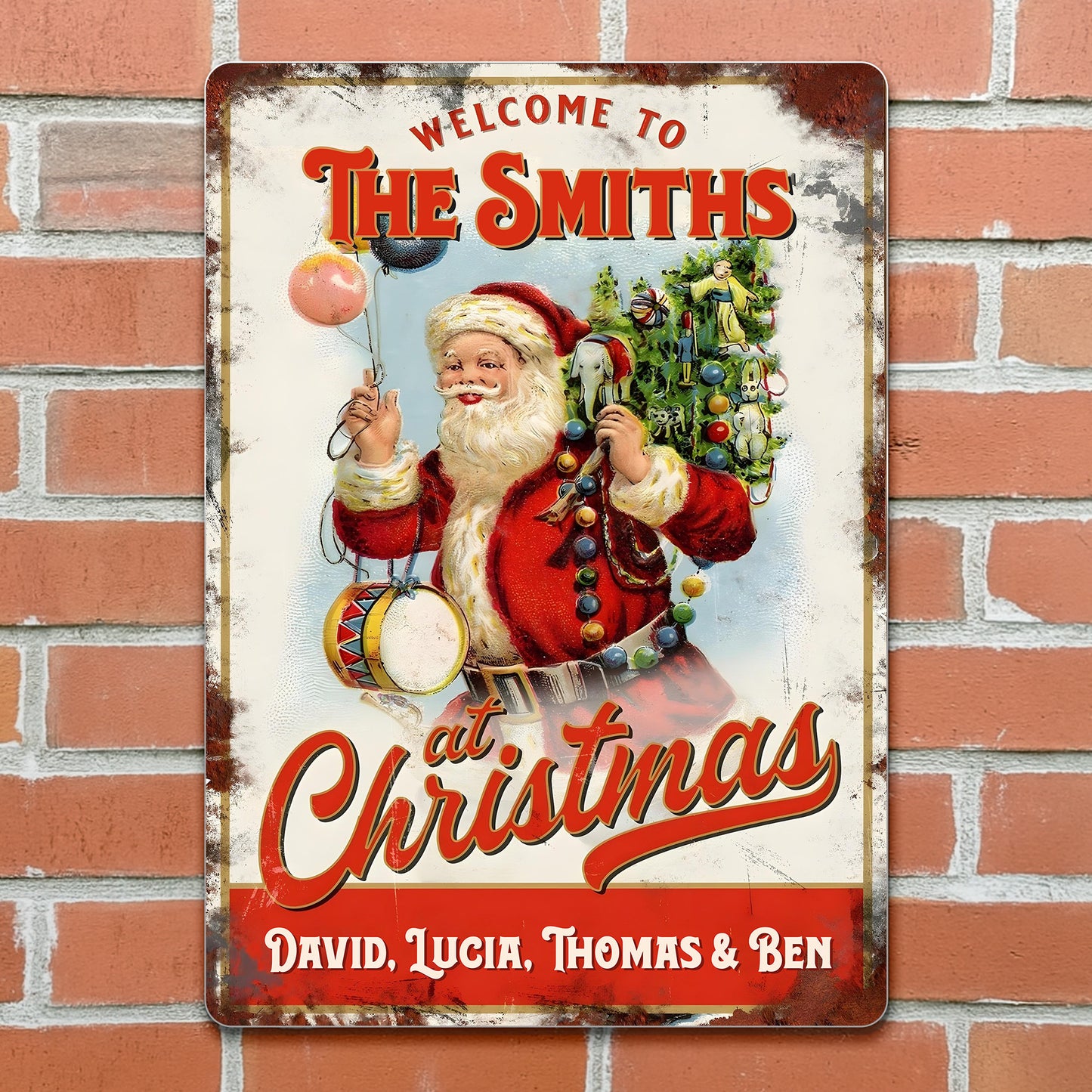 Welcome To The Smiths At Christmas With Santa Claus