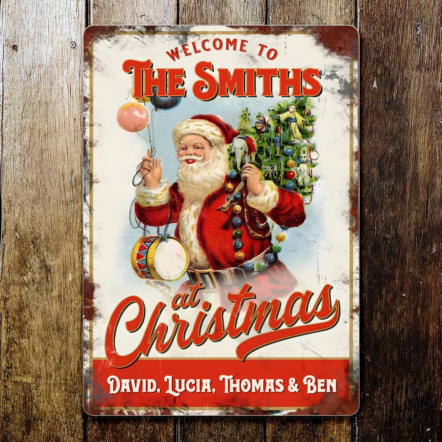 Welcome To The Smiths At Christmas With Santa Claus