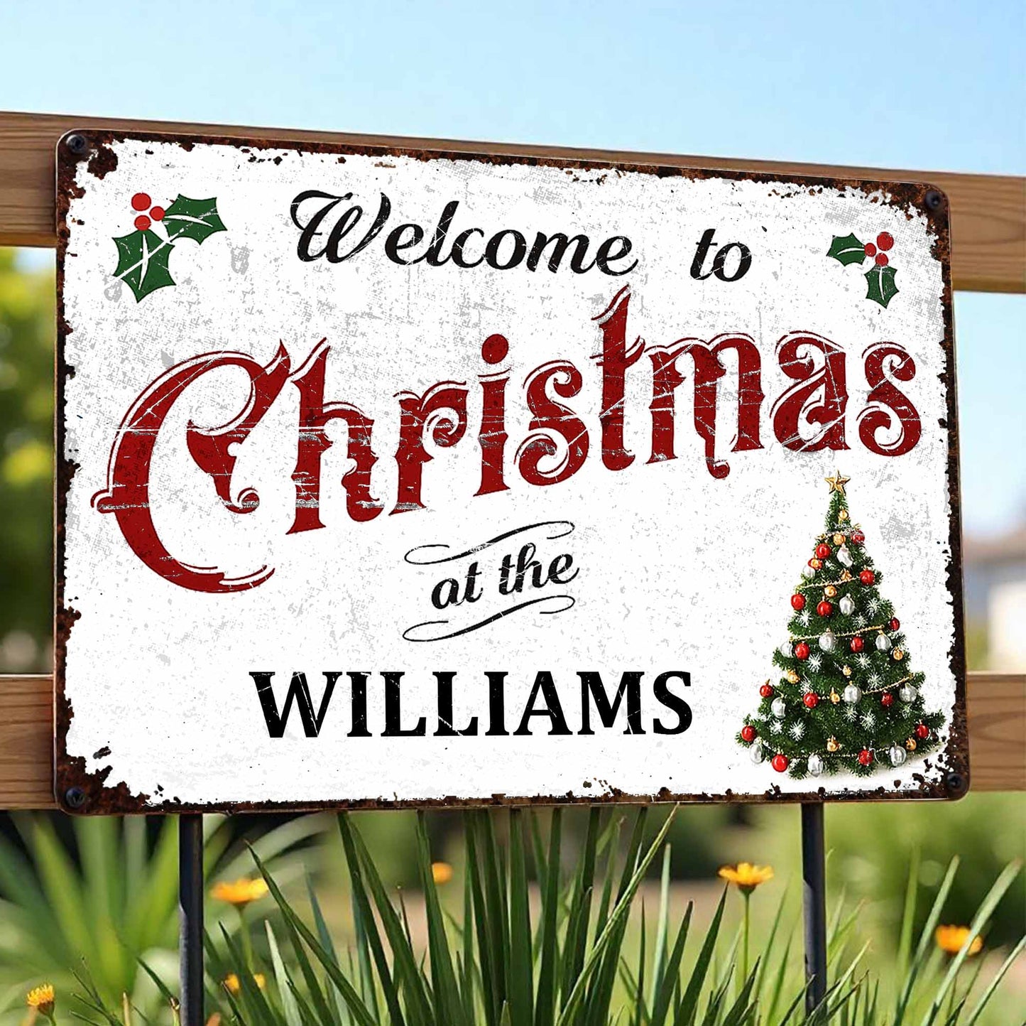 Welcome To Christmas, Festive Family Sign