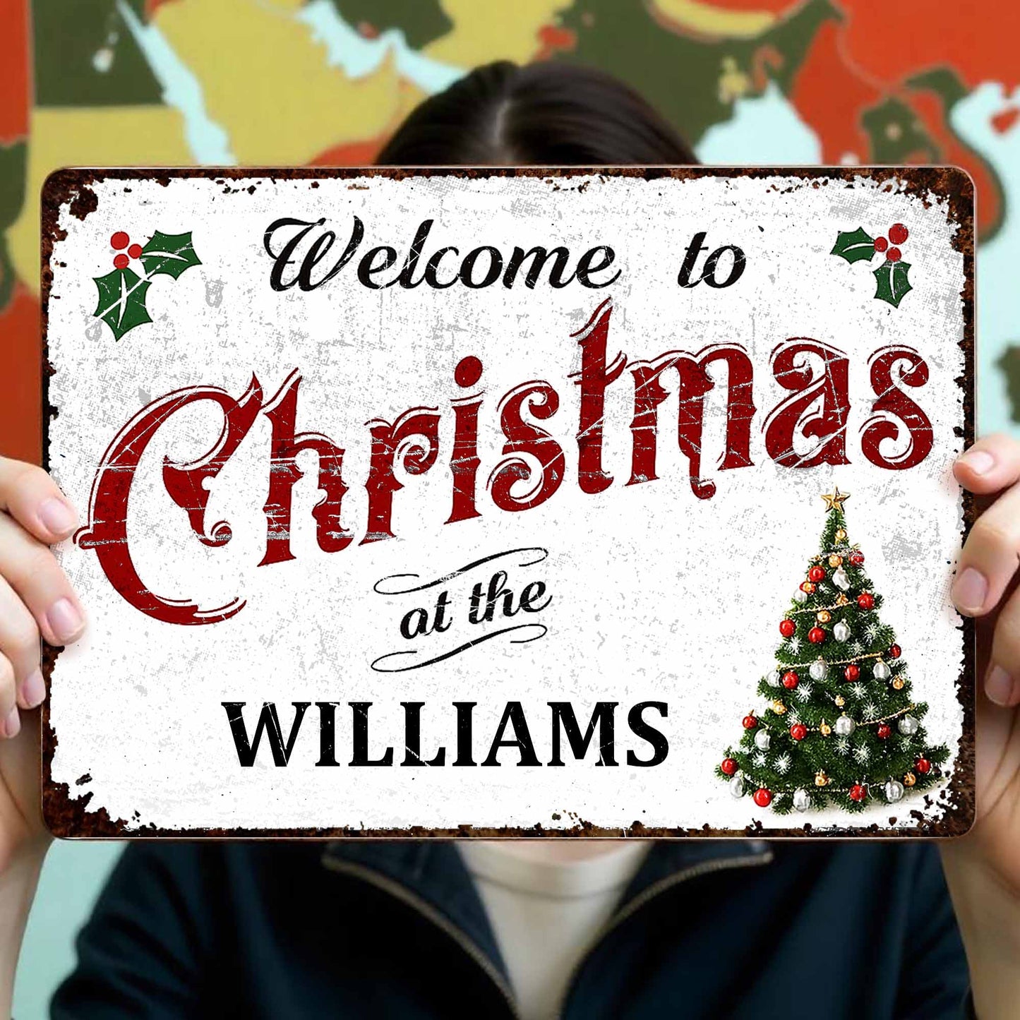 Welcome To Christmas, Festive Family Sign