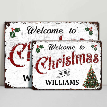 Welcome To Christmas, Festive Family Sign