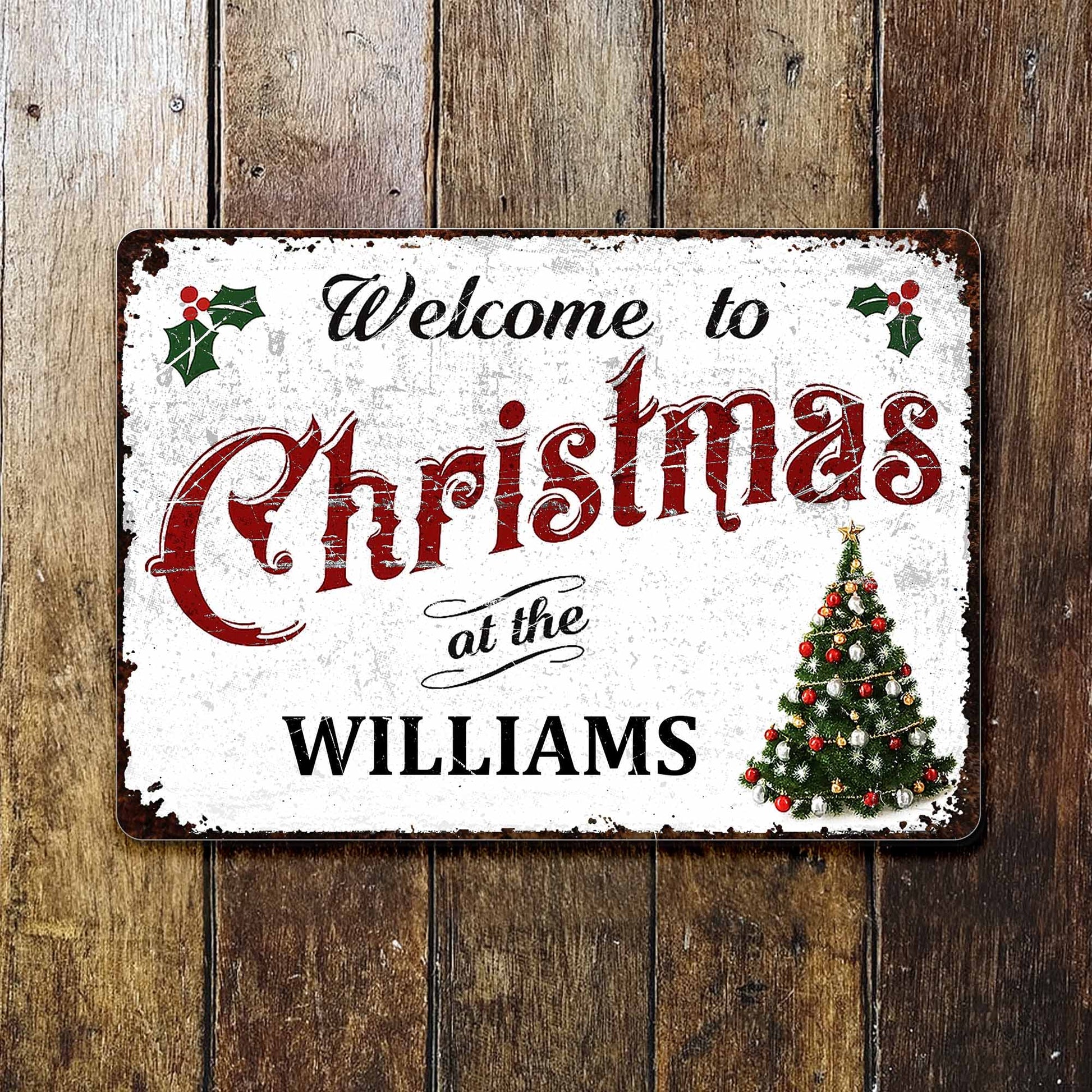 Welcome To Christmas, Festive Family Sign