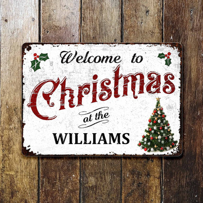 Welcome To Christmas, Festive Family Sign