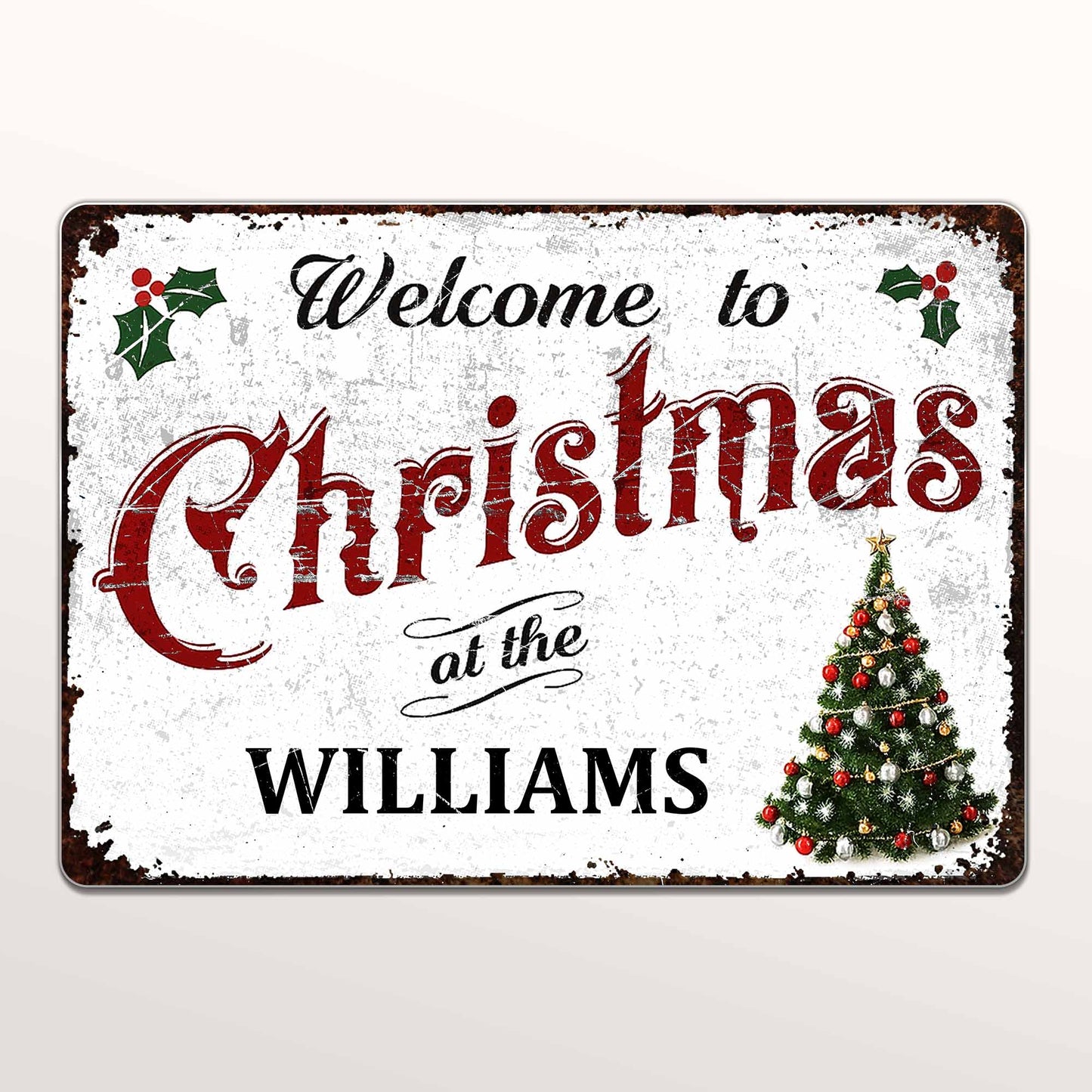 Welcome To Christmas, Festive Family Sign
