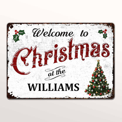 Welcome To Christmas, Festive Family Sign