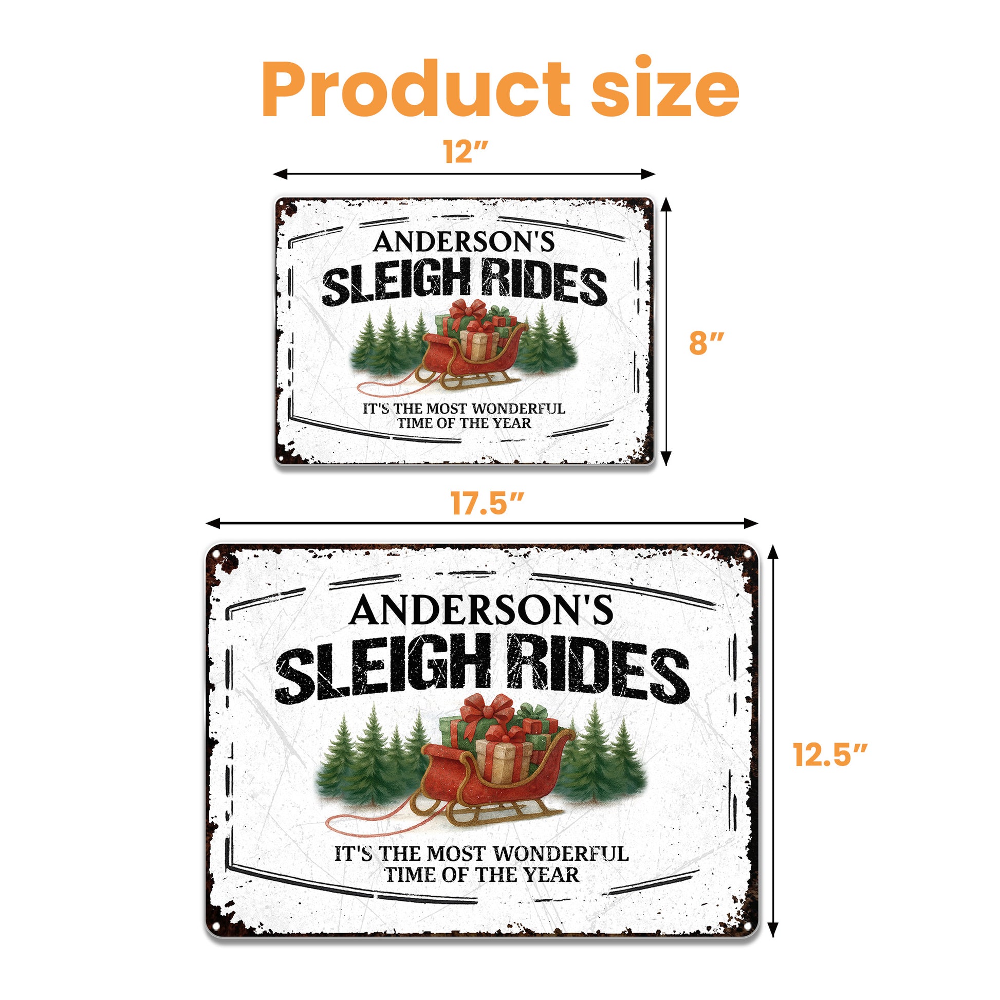 It's The Most Wonderful Time Of The Year Sleigh and Christmas Trees