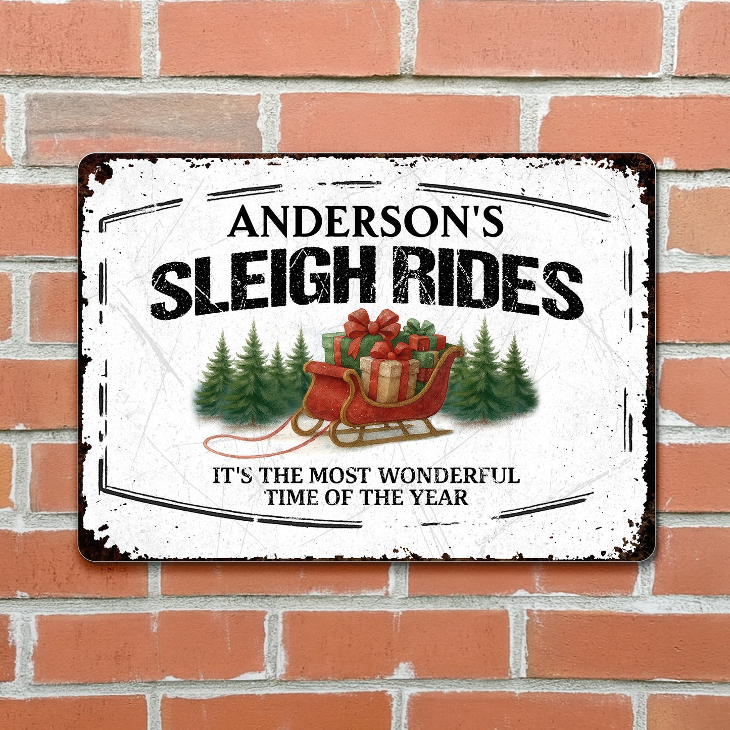 It's The Most Wonderful Time Of The Year Sleigh and Christmas Trees