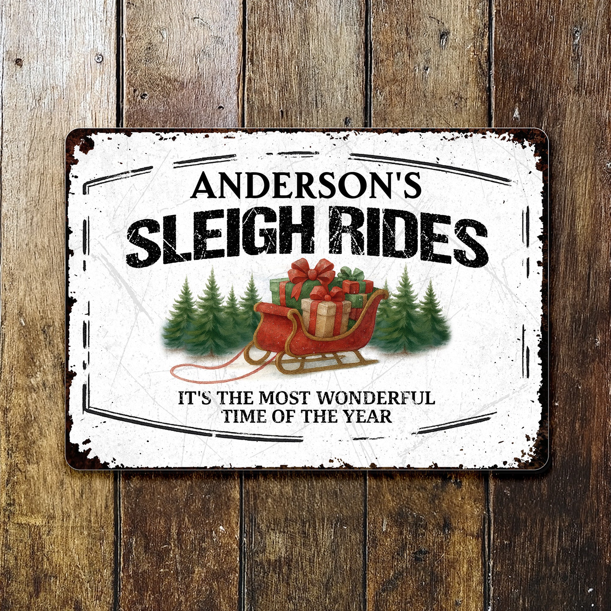 It's The Most Wonderful Time Of The Year Sleigh and Christmas Trees