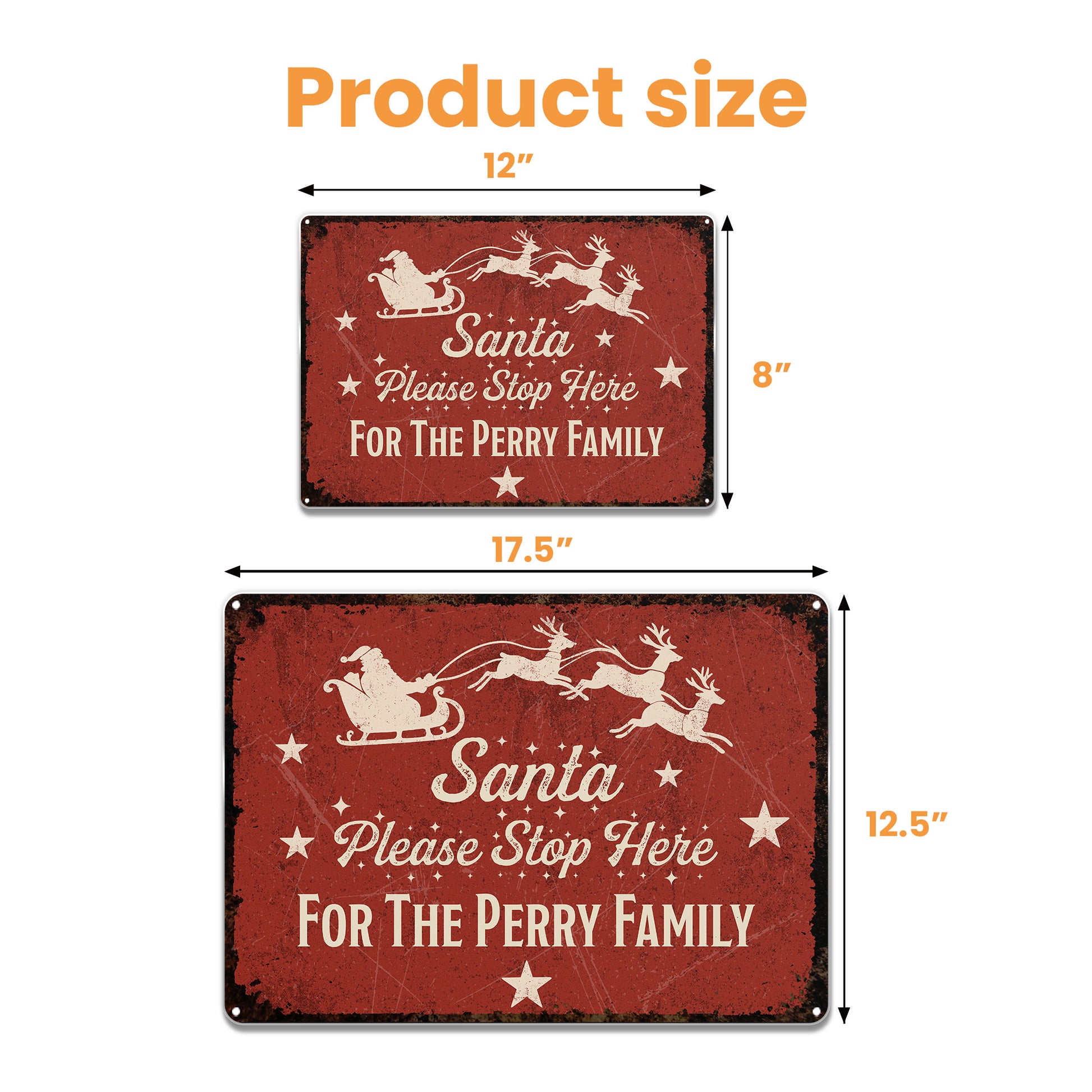 Santa Please Stop Here With Santa Claus And Reindeer