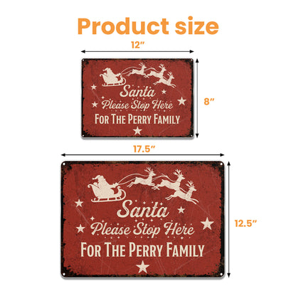 Santa Please Stop Here With Santa Claus And Reindeer