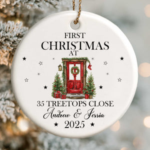 First Christmas At Treetops, Christmas Door And Trees