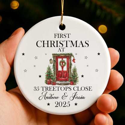 First Christmas At Treetops, Christmas Door And Trees