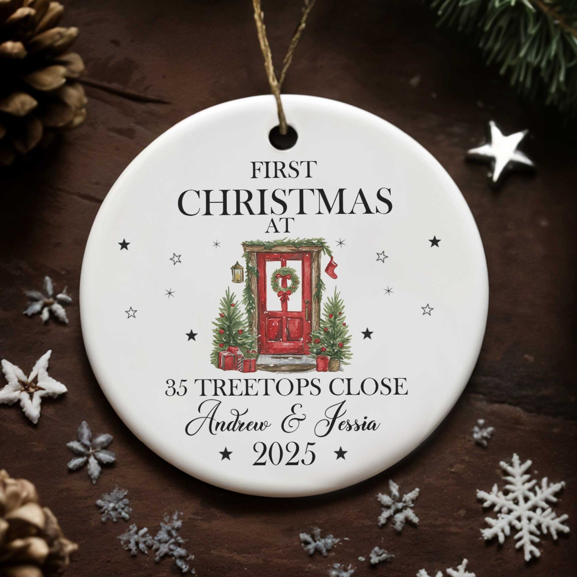 First Christmas At Treetops, Christmas Door And Trees