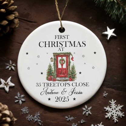 First Christmas At Treetops, Christmas Door And Trees