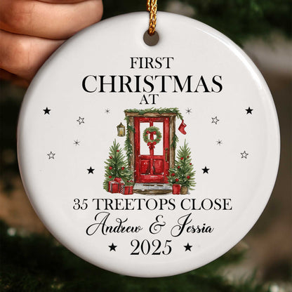 First Christmas At Treetops, Christmas Door And Trees