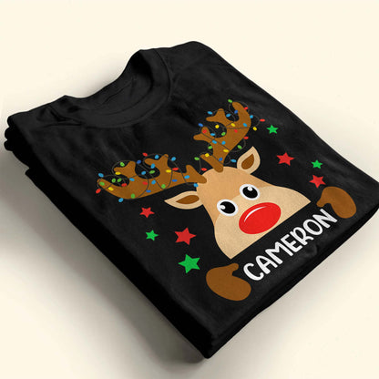 Personalize Your Festive Reindeer T-Shirt With Name