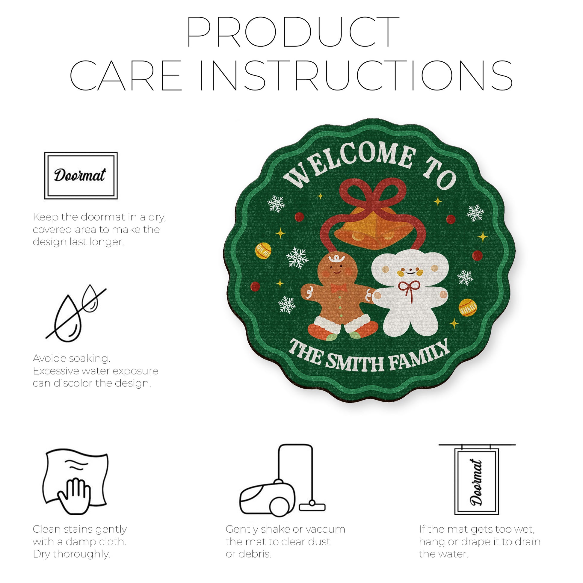 Welcome To The Family Christmas Doormat