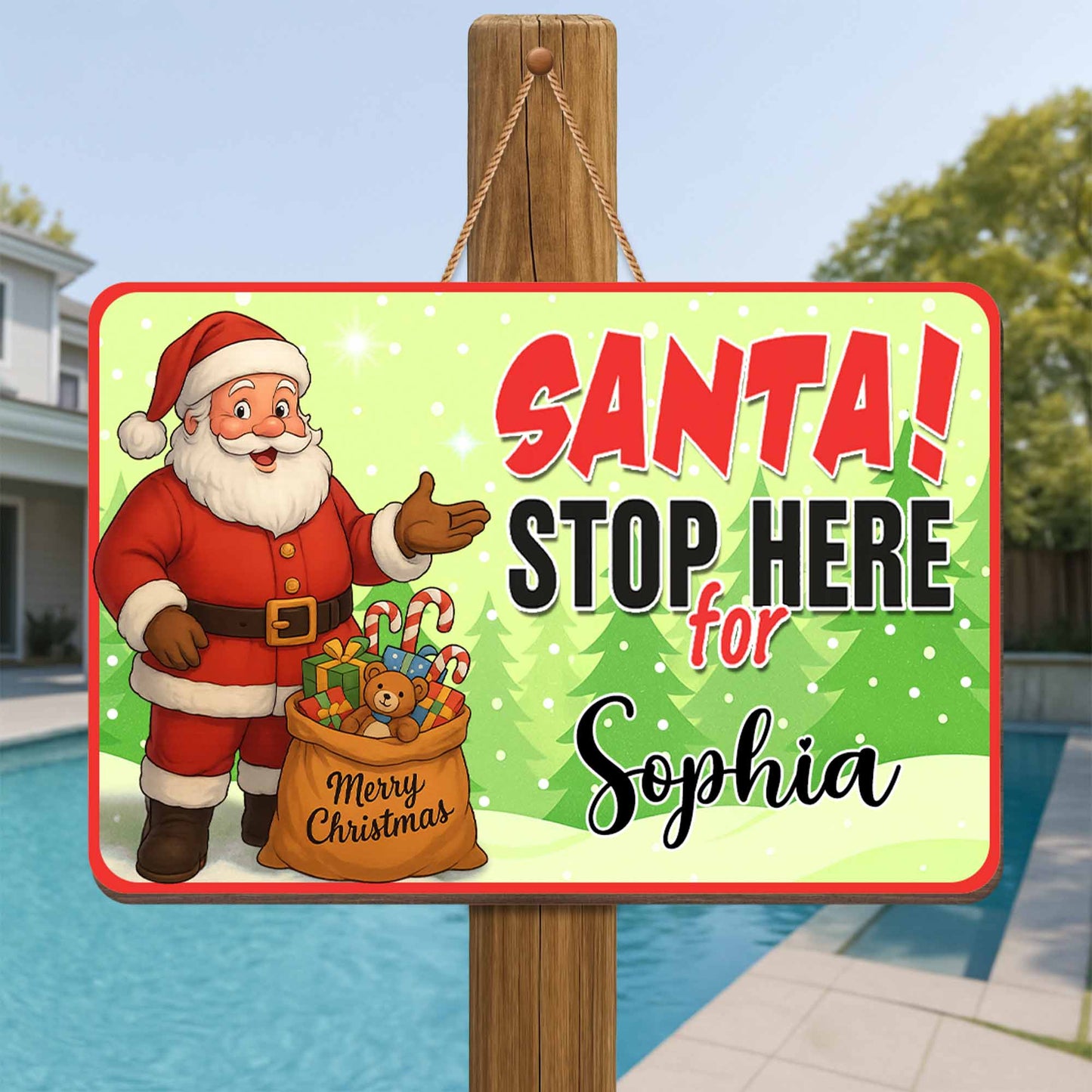 Santa Stop Here For [Customizable Name]