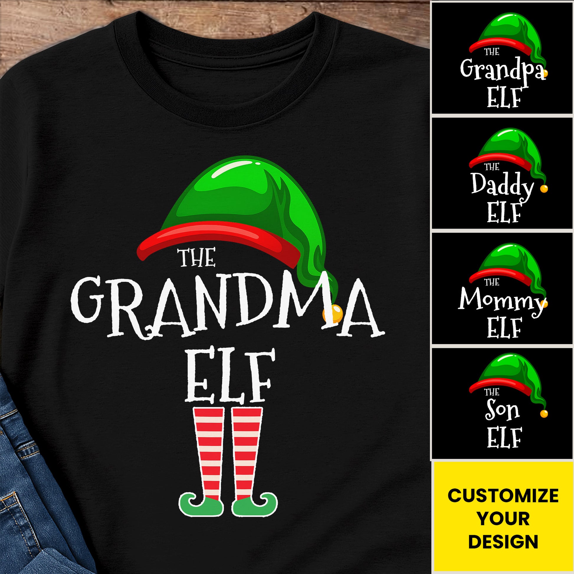 The Grandma Elf With Festive Hat And Shoes