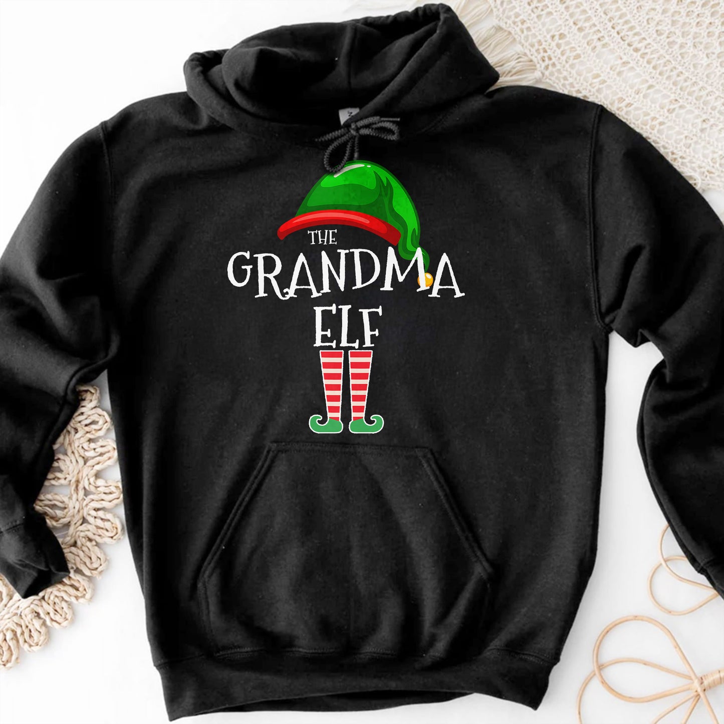 The Grandma Elf With Festive Hat And Shoes