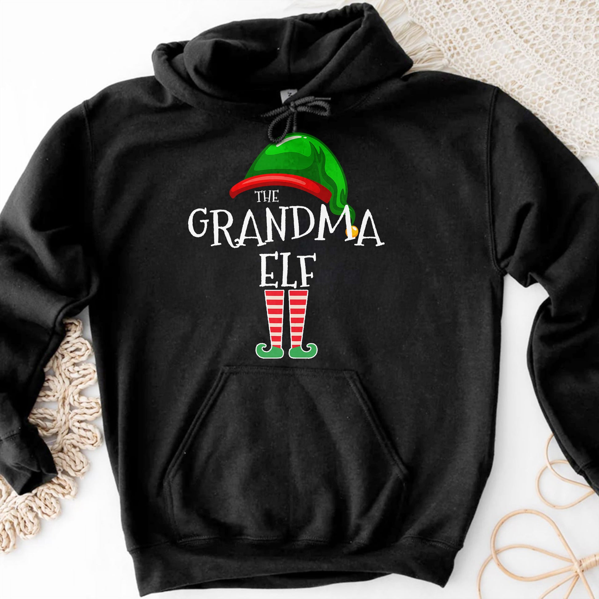 The Grandma Elf With Festive Hat And Shoes