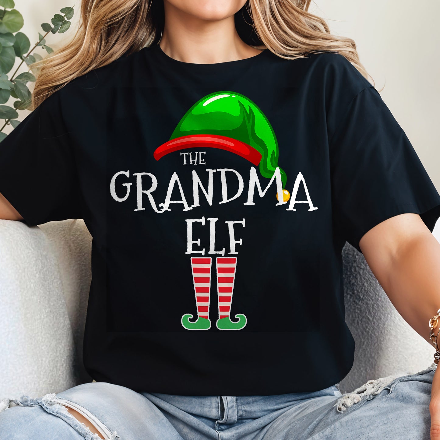 The Grandma Elf With Festive Hat And Shoes