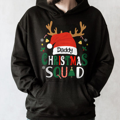 Daddy Christmas Squad With Reindeer Antlers And Santa Hat