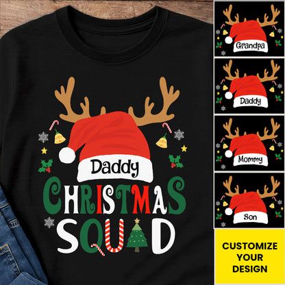 Daddy Christmas Squad With Reindeer Antlers And Santa Hat